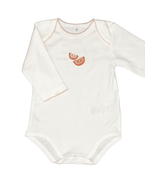 Watermelons Embroidered Bodysuit White