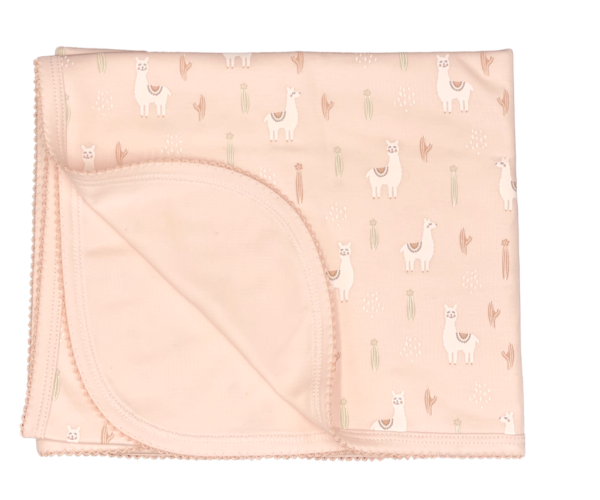 Pink Llamas Print Blanket